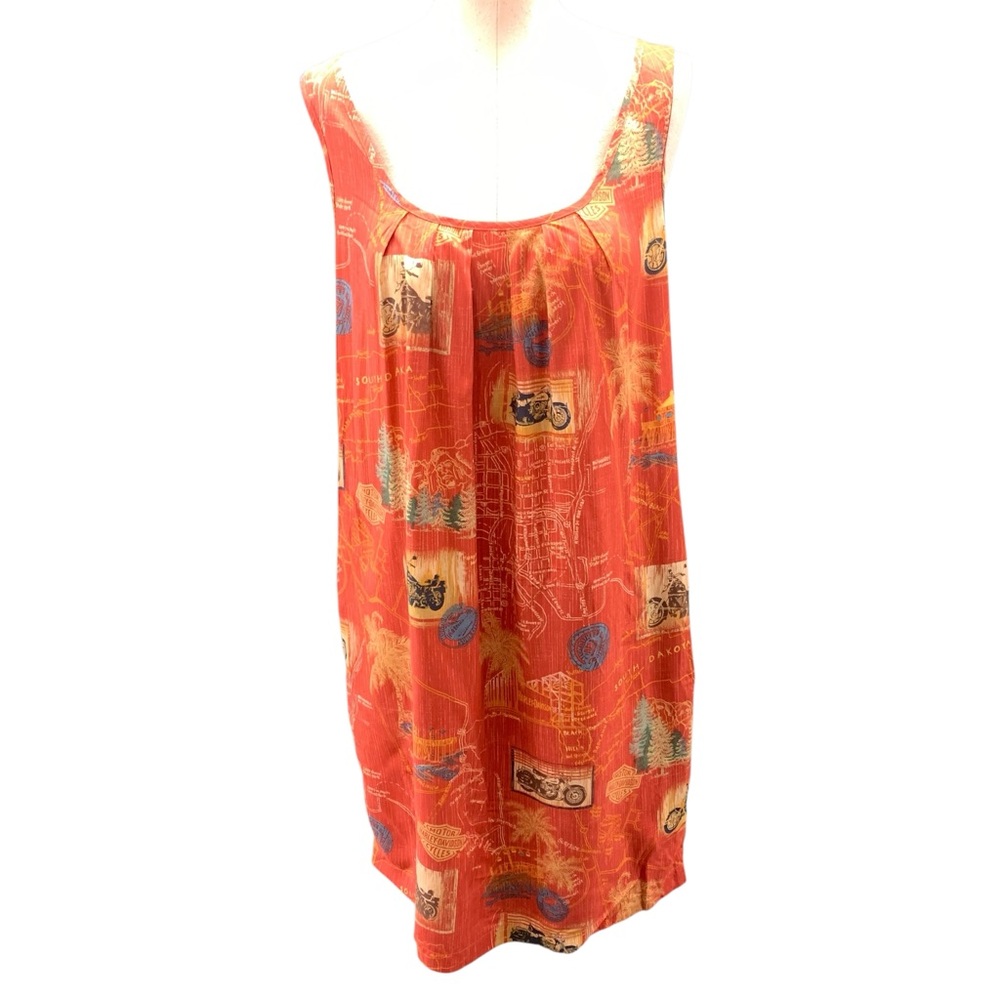 HARLEY-DAVIDSON Red Graphic Dress‎ – Size M